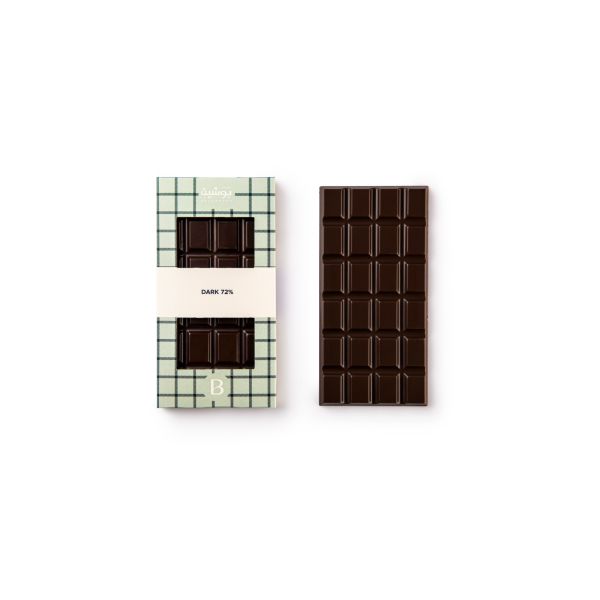Tablet bar plain 72% dark chocolate 100g