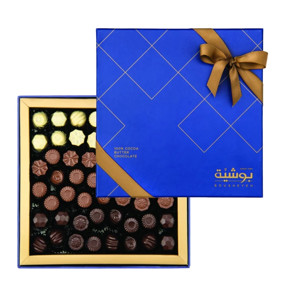 Assorted milk, dark and white chocolate box