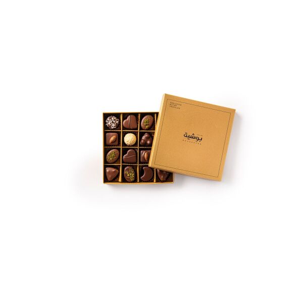 شوكولاتة مكشوفة فاخرة مع حشوات غنية متنوعة علبة ١٦ حبة