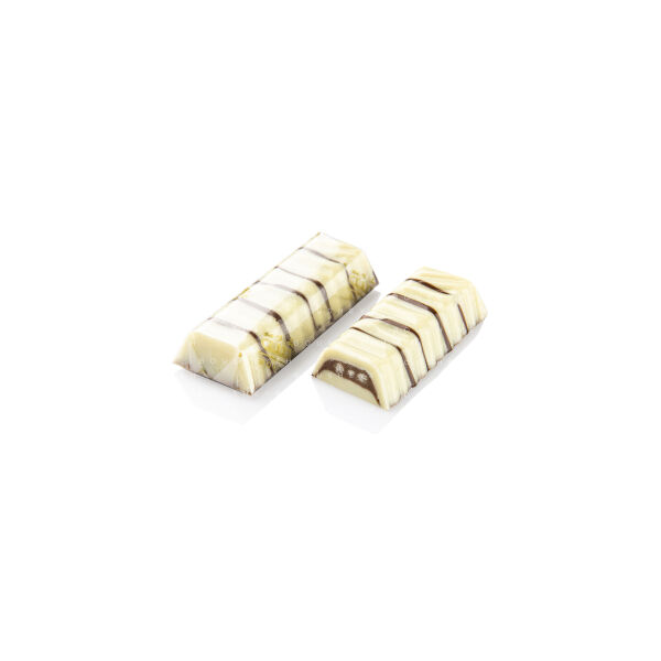 White chocolate filled gianduja & rice crispy 200g