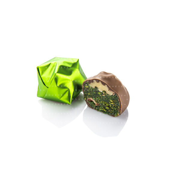 Milk chocolate covered pistachio paste and walnut 200g